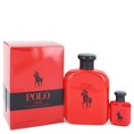 Polo Red by Ralph Lauren - Gift Set -- 4.2 oz Eau De Toilette Spray + 0.5 oz Mini EDT - para hombres