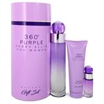 Perry Ellis 360 Purple by Perry Ellis - Gift Set -- 3.4 oz Eau De Parfum Spray + .25 oz Mini EDP Spray + 3 oz Shower Gel - para mujeres